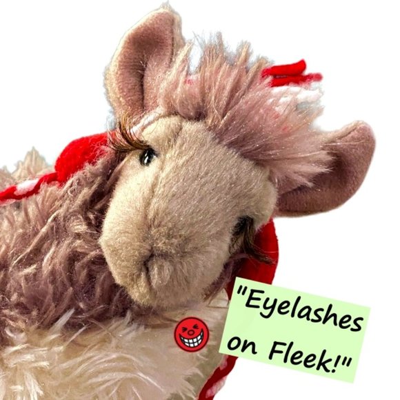 Douglas Cuddle Toys Llama Zephyr 11" Stuffed Animal Plush Alpaca Christmas Hat - Picture 2 of 10